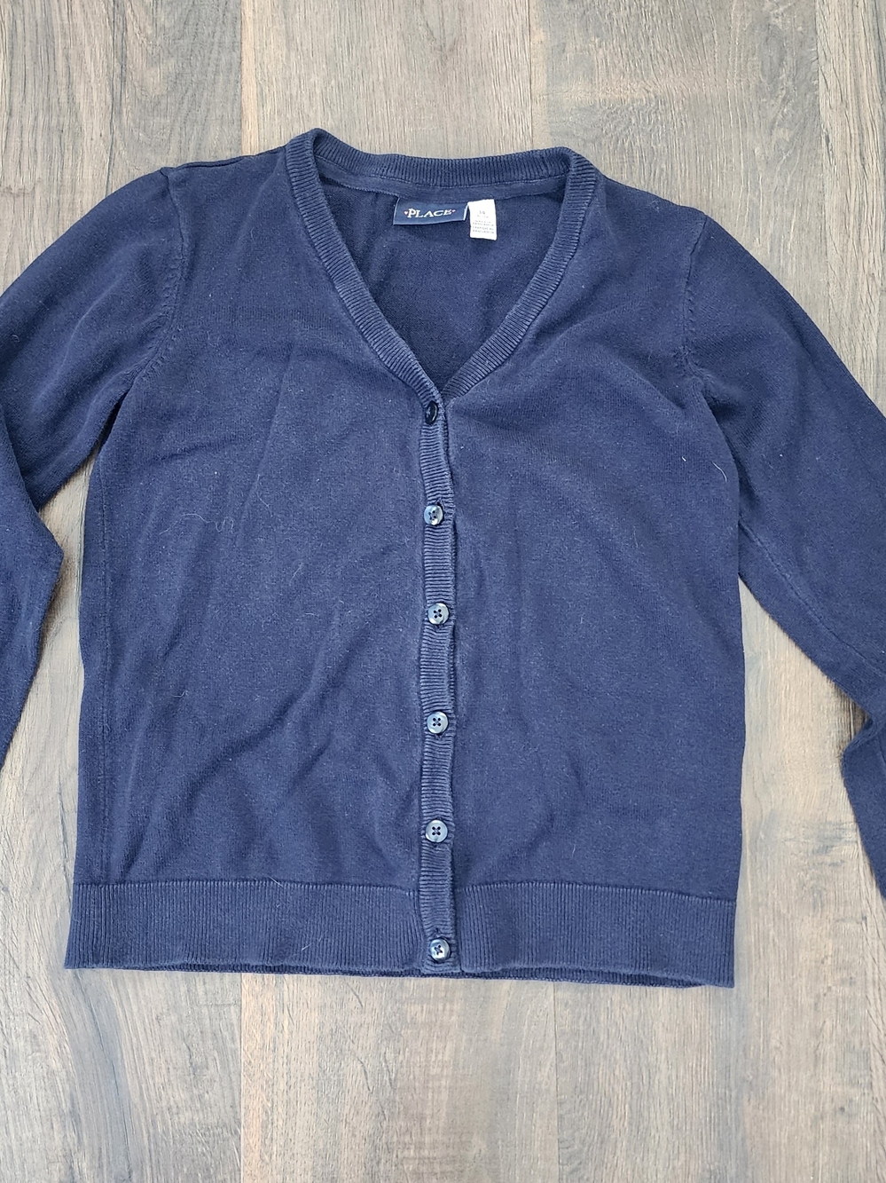 Place Girls Navy V-Neck Button Cardigan